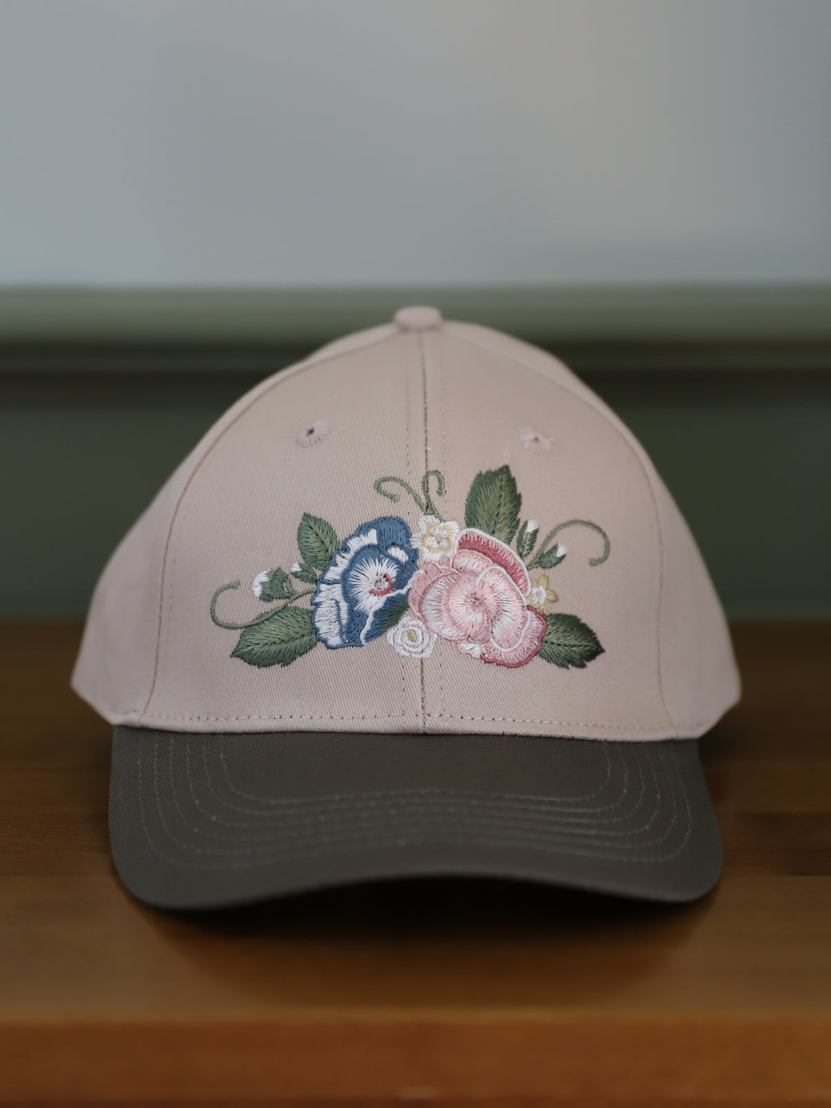 OLIVE | Floral Embroidered Cap