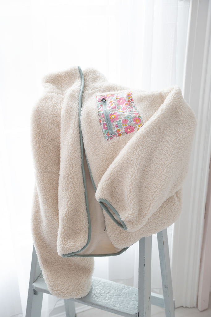 Green Trimmed Fleece Made with Liberty Fabrics