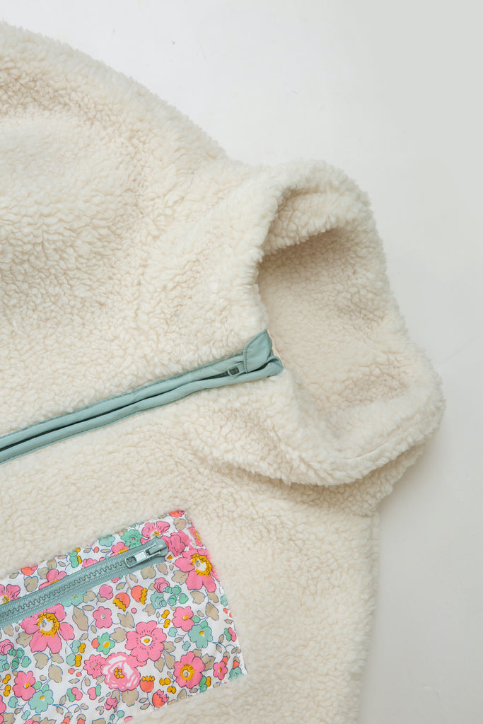 Green Trimmed Fleece Made with Liberty Fabrics