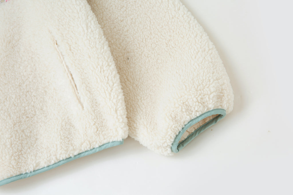 Green Trimmed Fleece Made with Liberty Fabrics